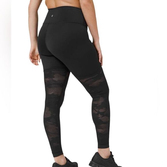 Lululemon Sheer Will Hi-Rise Tight Camo Black - Picture 1 of 9